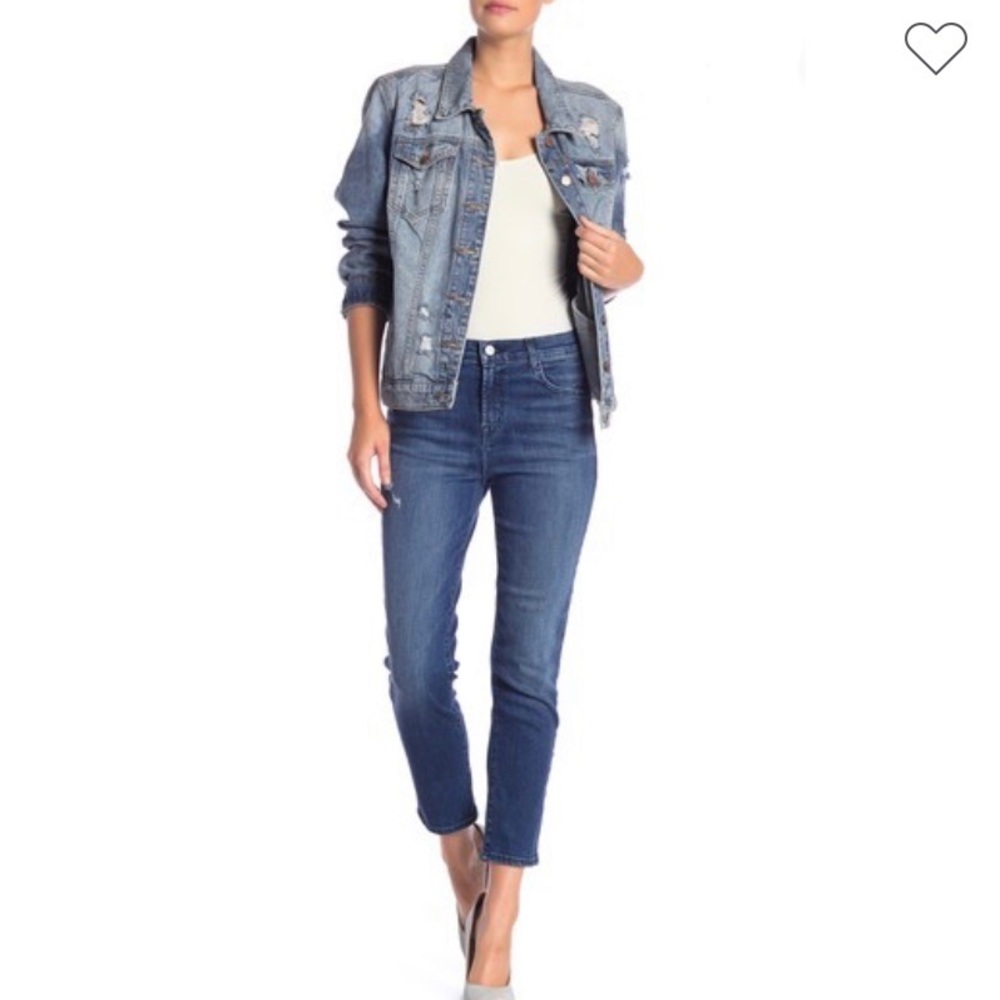 J brand ruby high rise stretchy crop jeans mystic